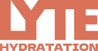 Logo LYTE HYDRATATION - Marque d'hydratation et bien-être Logo LYTE HYDRATATION en lettres majuscules stylisées de couleur terre cuite sur fond blanc.